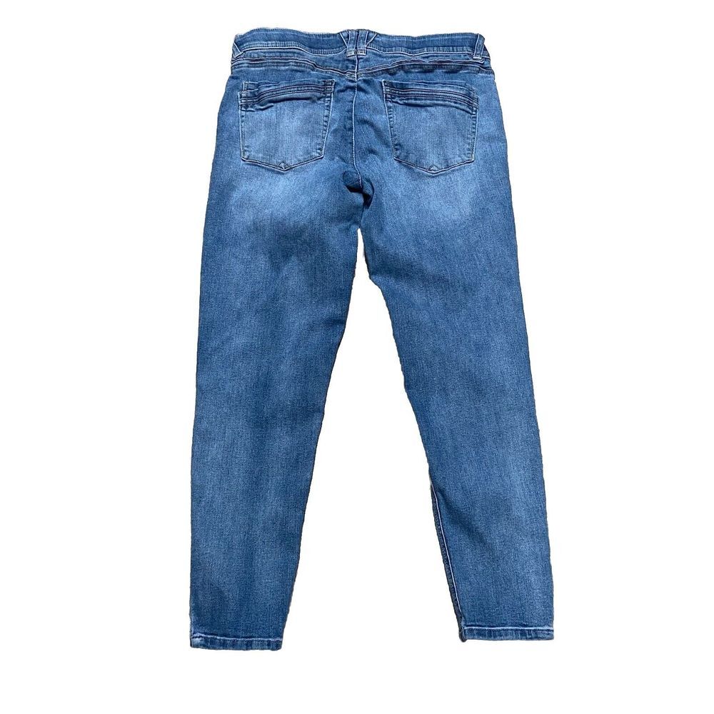 Democracy Ab Technology Jeans Womens 12/34x27 Blue Distressed Mid Rise - Picture 8 of 10